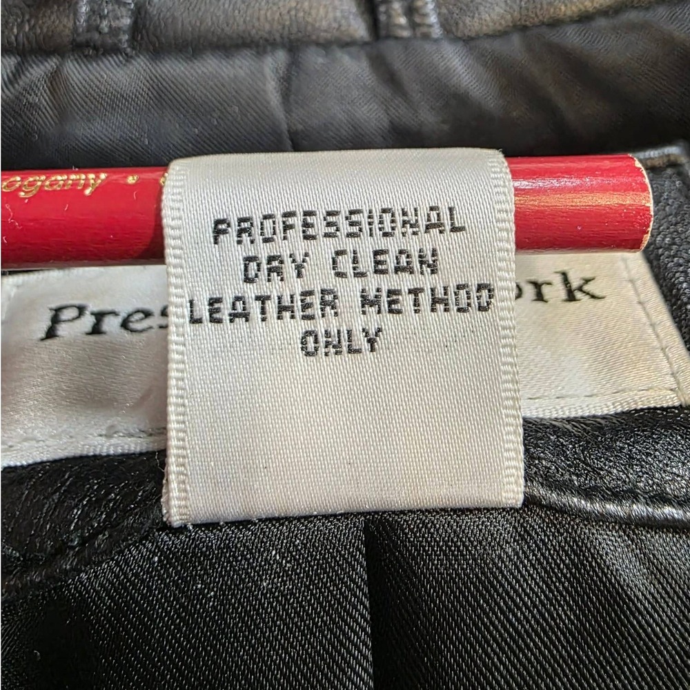 VTG 90s Minimalist Preston & York Leather Blazer‎ Jacket Petite Small Lambskin - Picture 15 of 15